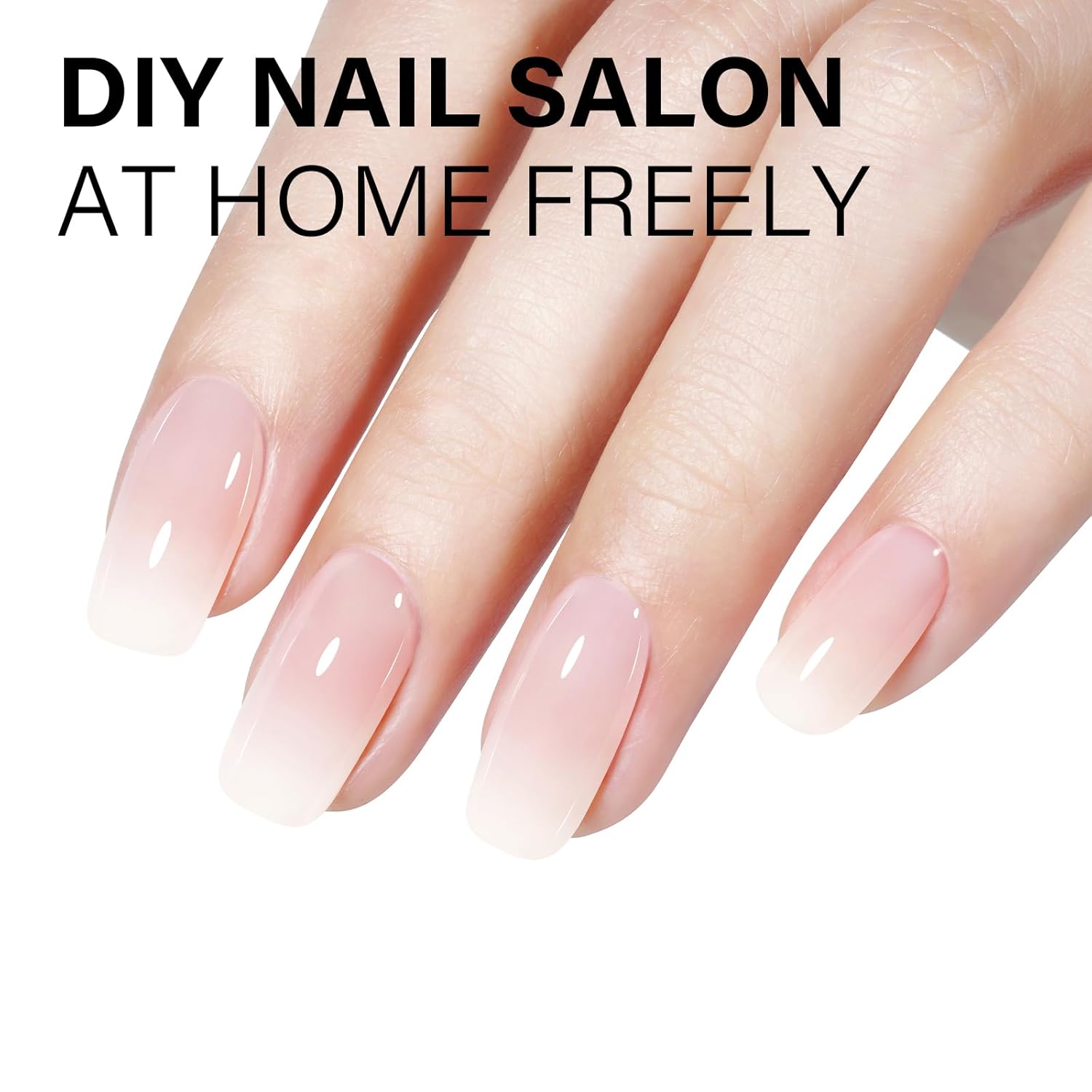 Milky Pink Nude Gel Nail Polish, 15ml Translucent Soak Off UV LED Light Cure Gel Polish, Long Lasting for French Nail Art Salon DIY Manicure at Home