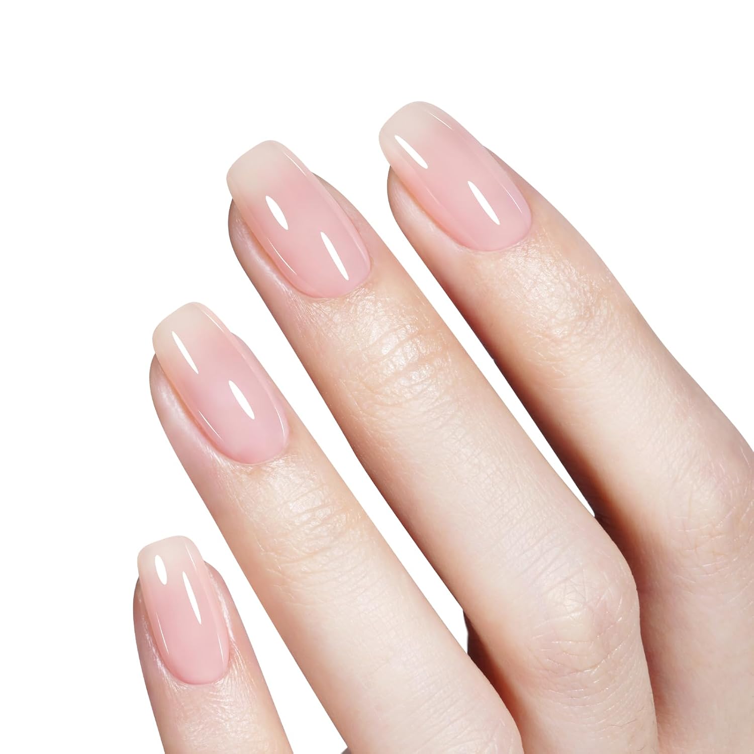 Milky Pink Nude Gel Nail Polish, 15ml Translucent Soak Off UV LED Light Cure Gel Polish, Long Lasting for French Nail Art Salon DIY Manicure at Home