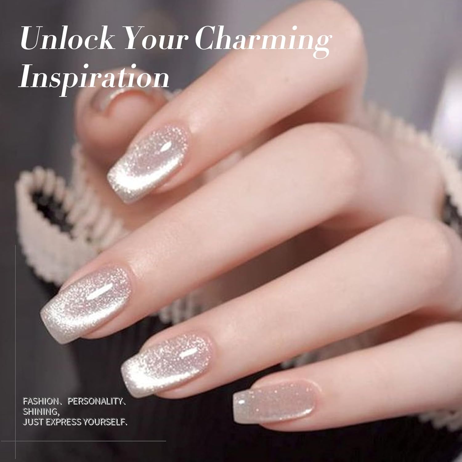 Cat Magnetic Eye Gel Nail Polish, Holographic Glitter Super Shine Gel Nail Polish Soak Off Led Nail Polish Nail Art Gel Manicure Salon DIY Gifts 15ML