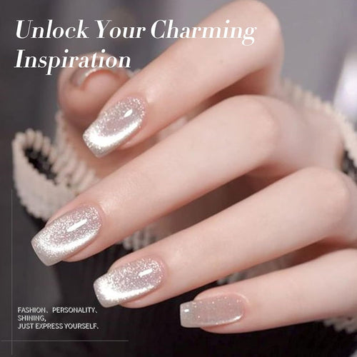 Cat Magnetic Eye Gel Nail Polish, Holographic Glitter Super Shine Gel Nail Polish Soak Off Led Nail Polish Nail Art Gel Manicure Salon DIY Gifts 15ML