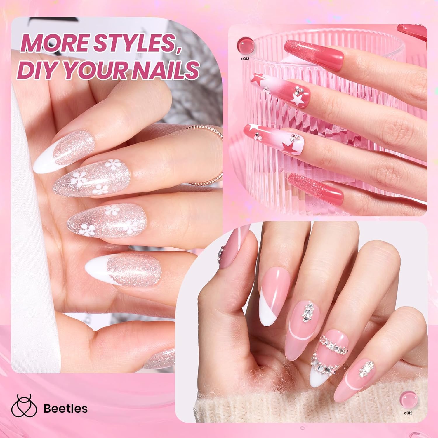 Gel Nail Polish Set, Nude Paradise Gel Polish Kit 25PCS 20 Colors Jelly Pink Sheer Glitter White Soak Off UV Base Glossy Matte Top Coat Pearls Rhinestones Nail Charms Gift for Women