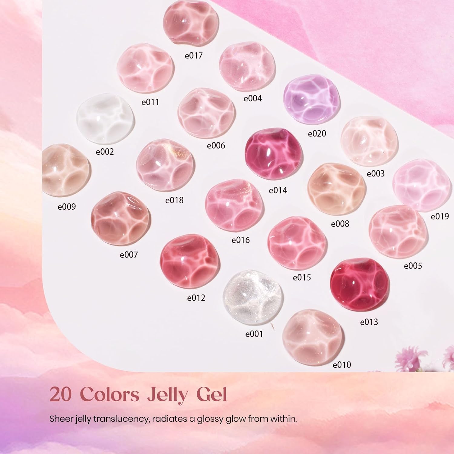 Gel Nail Polish Set, Nude Paradise Gel Polish Kit 25PCS 20 Colors Jelly Pink Sheer Glitter White Soak Off UV Base Glossy Matte Top Coat Pearls Rhinestones Nail Charms Gift for Women