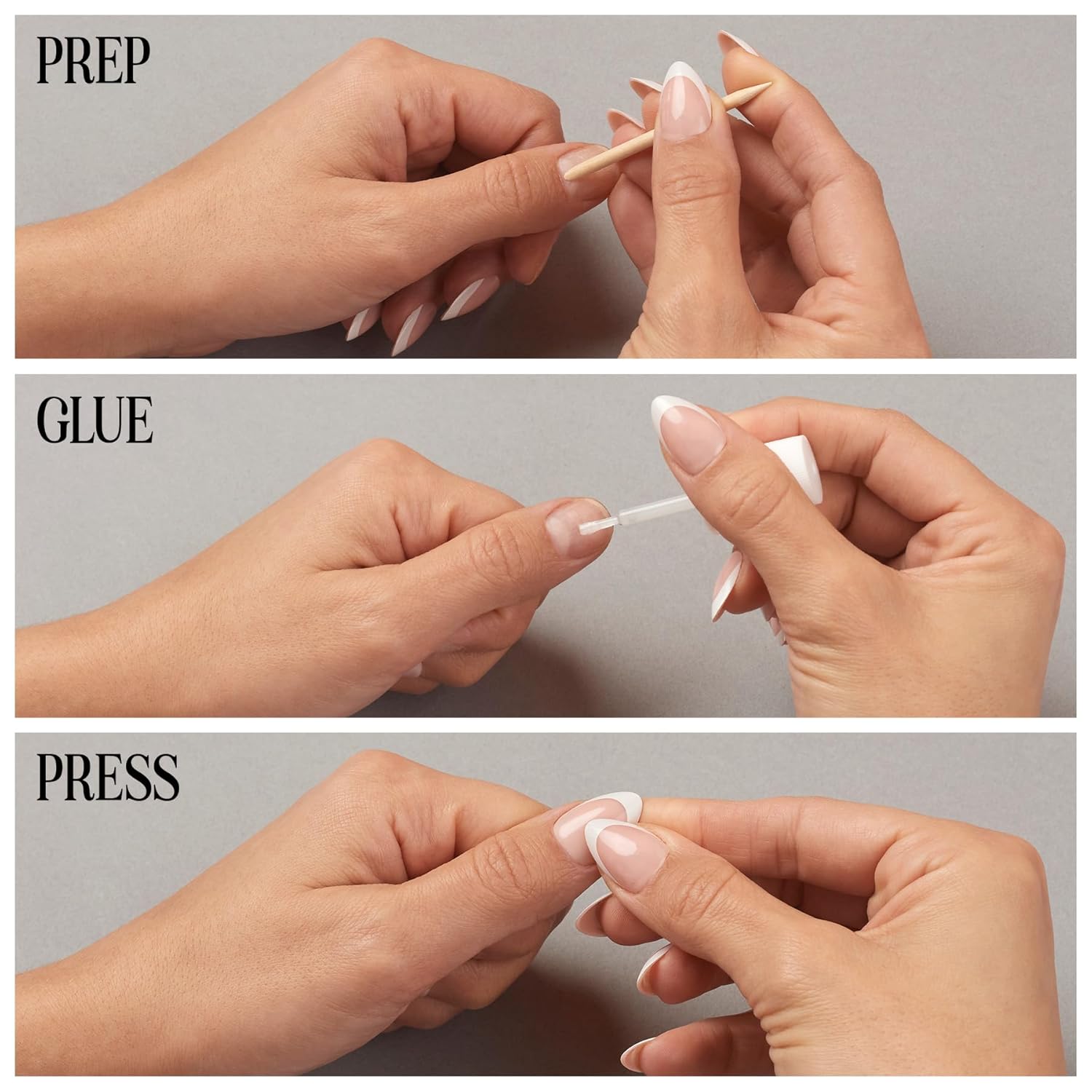 Gold In My Veins (30 Nails, 15 Sizes) - Long, Almond, Glossy, Opaque - Brush-On Nail Glue, Nail File, Cuticle Stick, Prep Pad - Reusable - Cruelty Free, Vegan, Women Founded